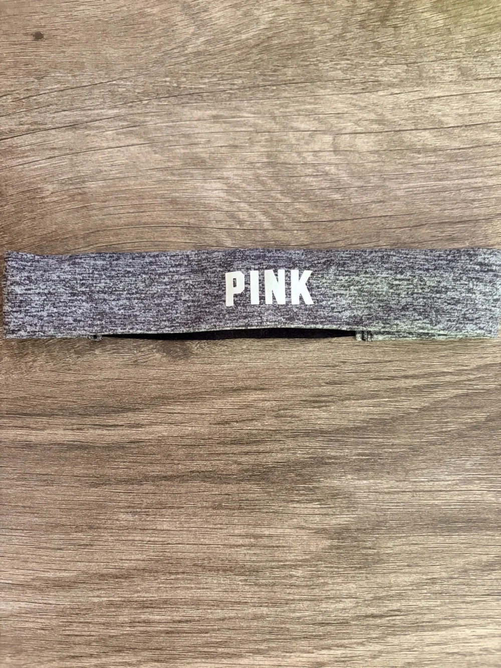PINK Black and Gray Marled Workout Headband